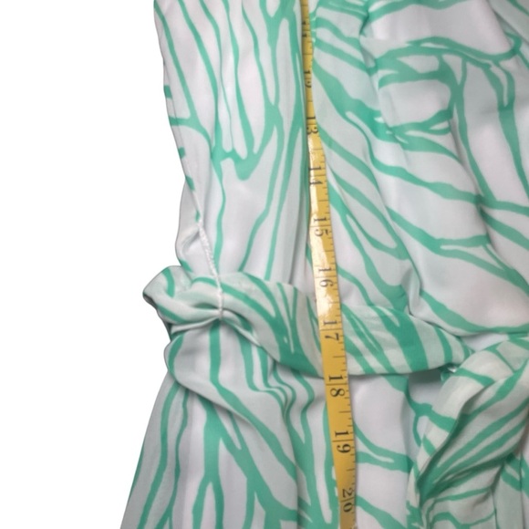 R&K Green White Floral Maxi Dress Size 4 Tropical Flowy Vacation Easter Party - Picture 12 of 14